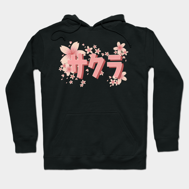 sakura letter graphic streetwear hoodie